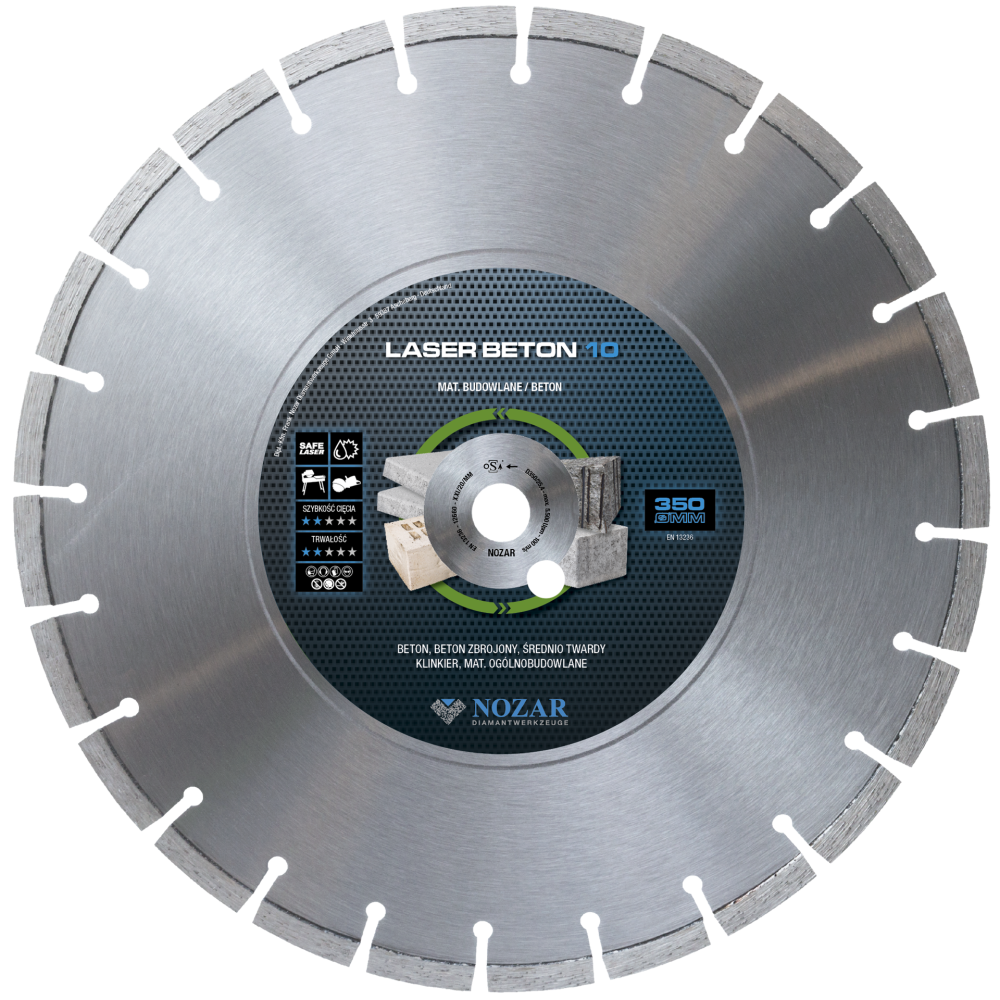 Nozar Laser Concrete 10 350x25.4 mm diamond blade | Great Price | Online Store - Norwit.pl