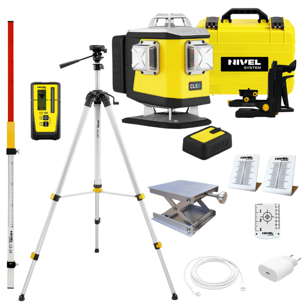 ZESTAW Laser krzyżowy Nivel System CL5B + statyw SJJ-M1 EX + czujnik RD800 Digital + łata LS-24