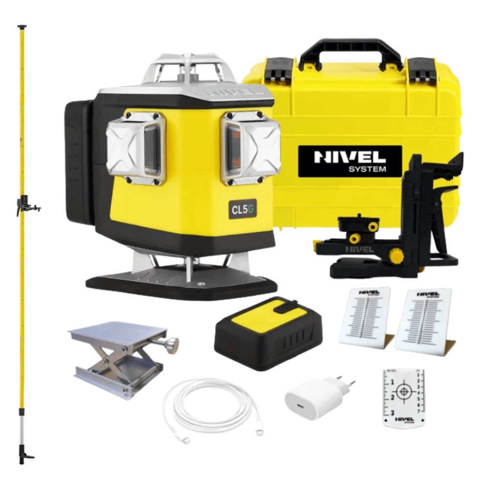 KIT Nivel System CL5G Green Crossline Laser + Lp-36 SPREADER Pole