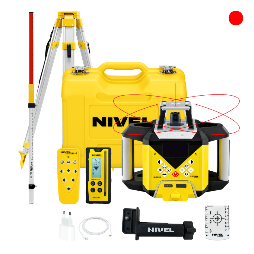 ZESTAW Niwelator laserowy Nivel System NL620R DIGITAL + statyw SJJ1 + łata LS-24