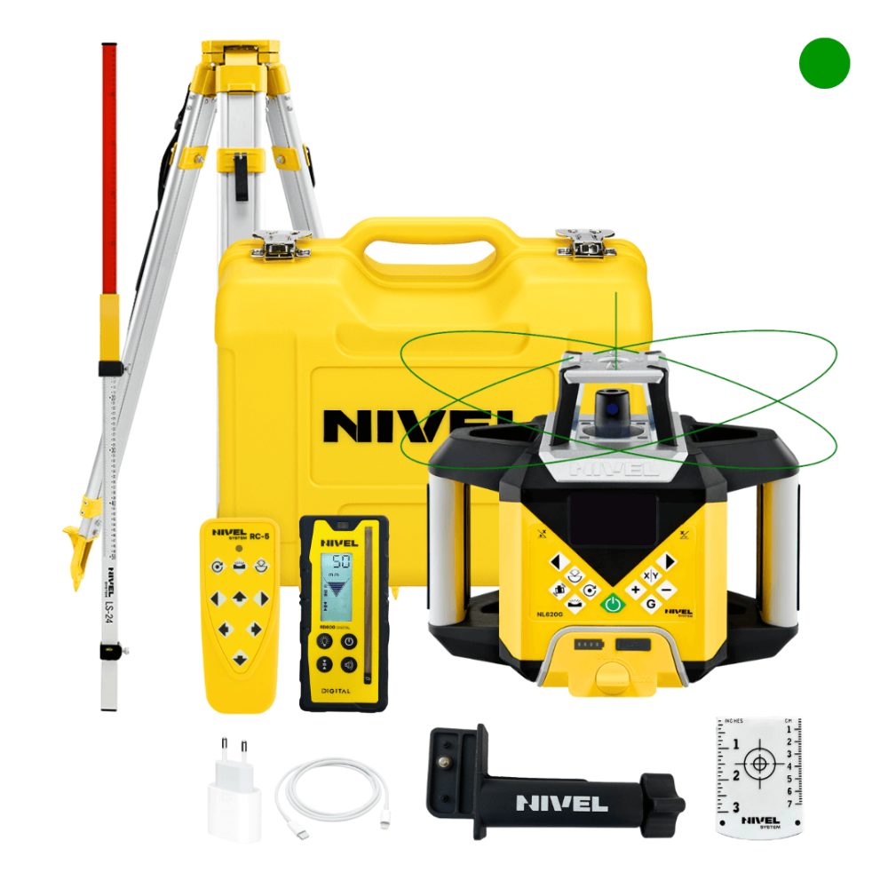 KIT Nivel System NL620G DIGITAL Laser Level + SJJ1 Tripod + LS-24 Staff