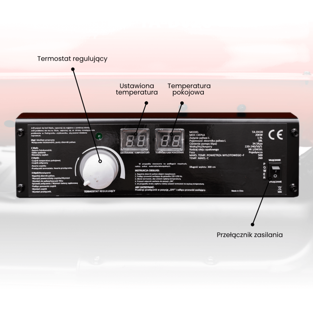 Nagrzewnica olejowa z odprowadzeniem spalin Toolsa TA-DV20 | NORWIT.PL