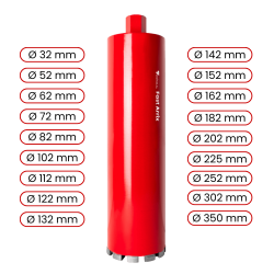 Wiertło diamentowe Toolsa Fast Arrix ⌀ 32–350 mm do twardego betonu | NORWIT.PL