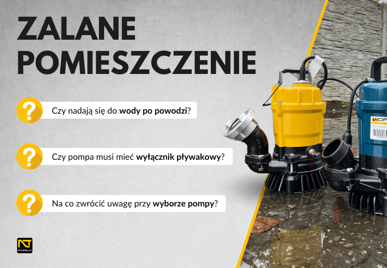 Zalane pomieszczenie? Sprawdź, jaką pompę szlamową wybrać – ranking modeli z NORWIT.PL
